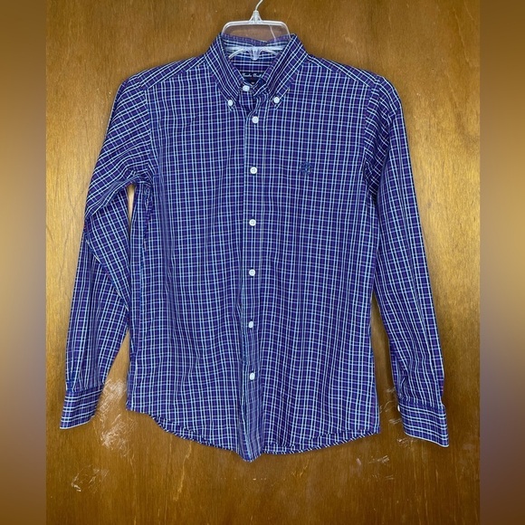 Brooks Brothers Fleece Blue Plaid Button Down Non Iron Shirt Size Medium - Picture 1 of 8